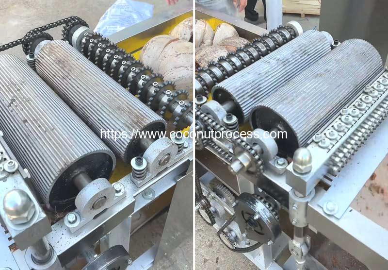 Automatic-Coconut-Husk-Cube-Cutting-Machine-Feeding-Device